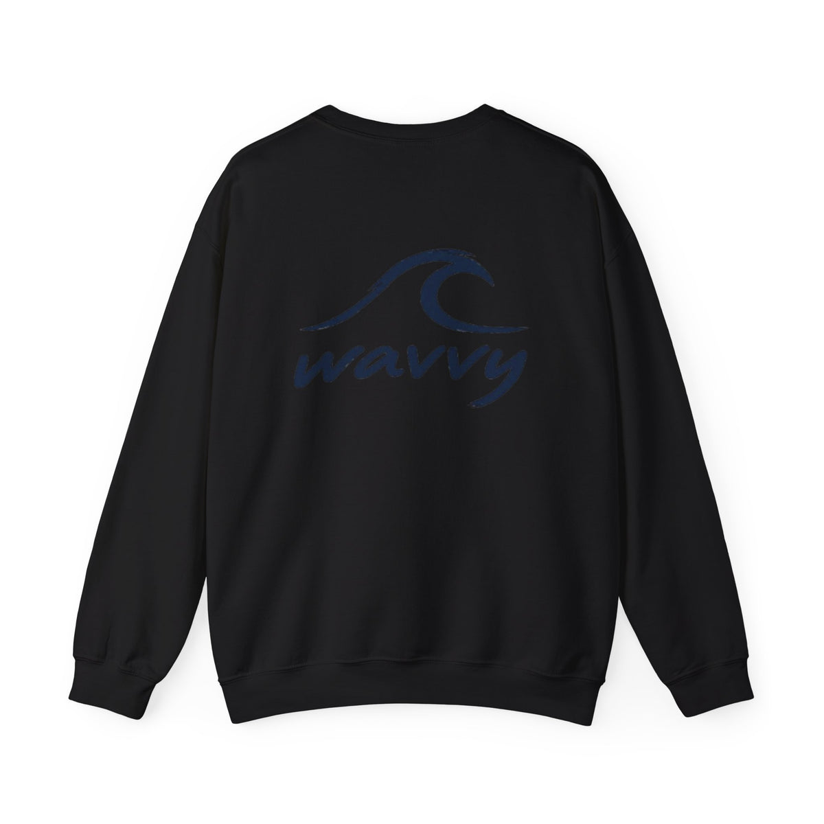 Wavvy Wave Crewneck Sweatshirt — Minimal Surf Logo Pullover
