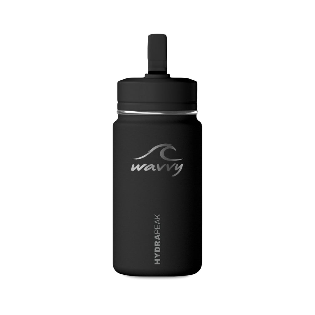 Wavvy 14oz Mini Water Bottle — Insulated Stainless Steel Sport Bottle with Flip Straw