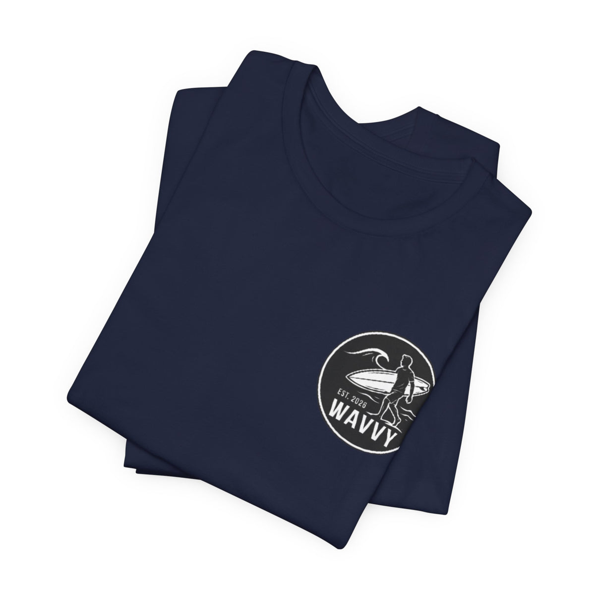 Wavvy Surf Logo Tee — Retro Surfing Graphic T-Shirt