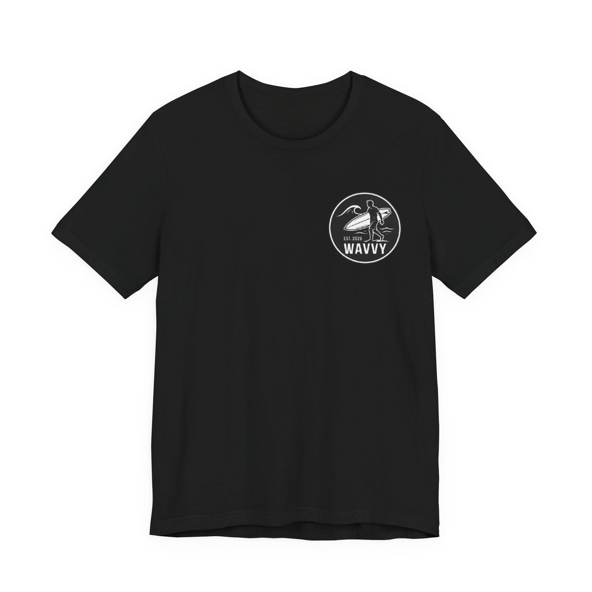 Wavvy Surf Logo Tee — Retro Surfing Graphic T-Shirt