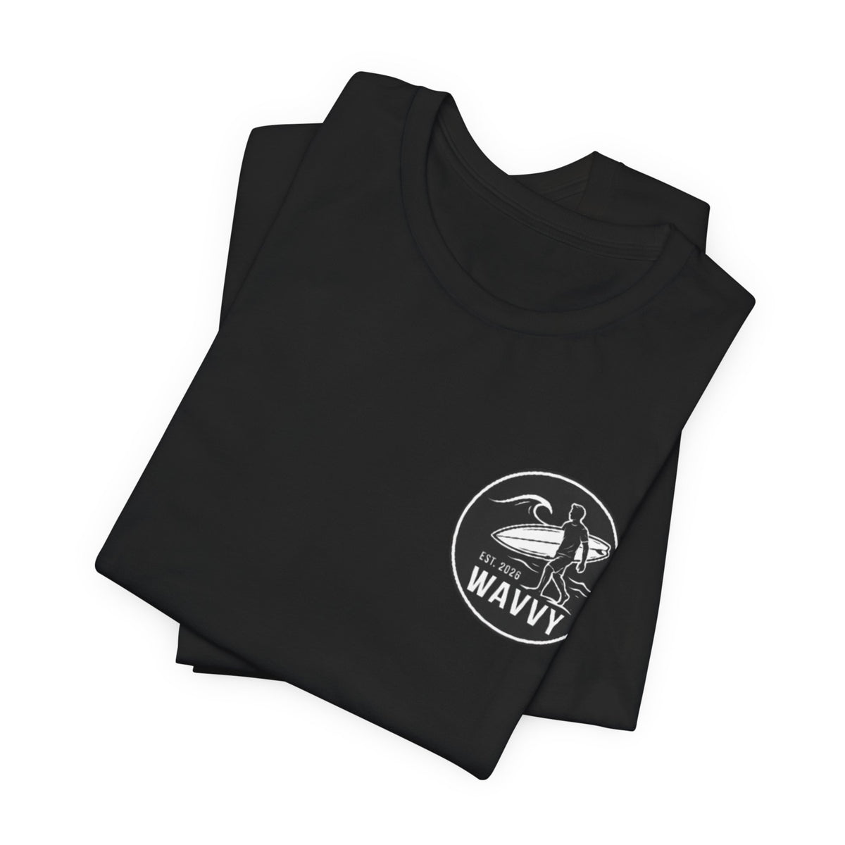 Wavvy Surf Logo Tee — Retro Surfing Graphic T-Shirt