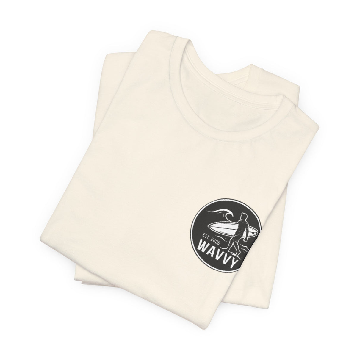 Wavvy Surf Logo Tee — Retro Surfing Graphic T-Shirt