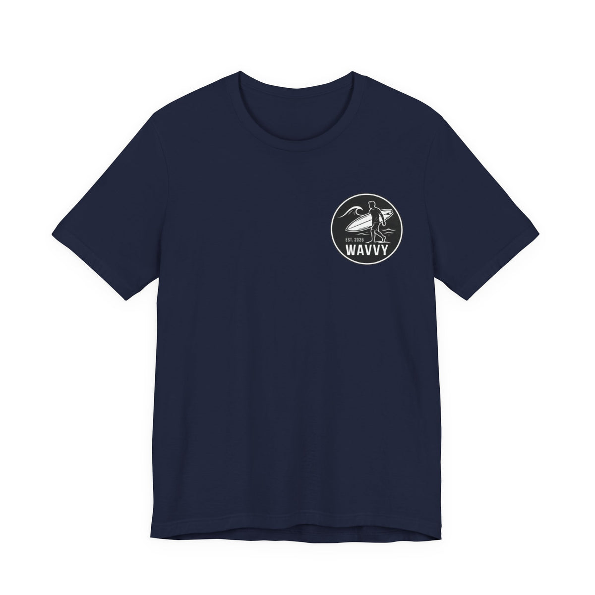 Wavvy Surf Logo Tee — Retro Surfing Graphic T-Shirt