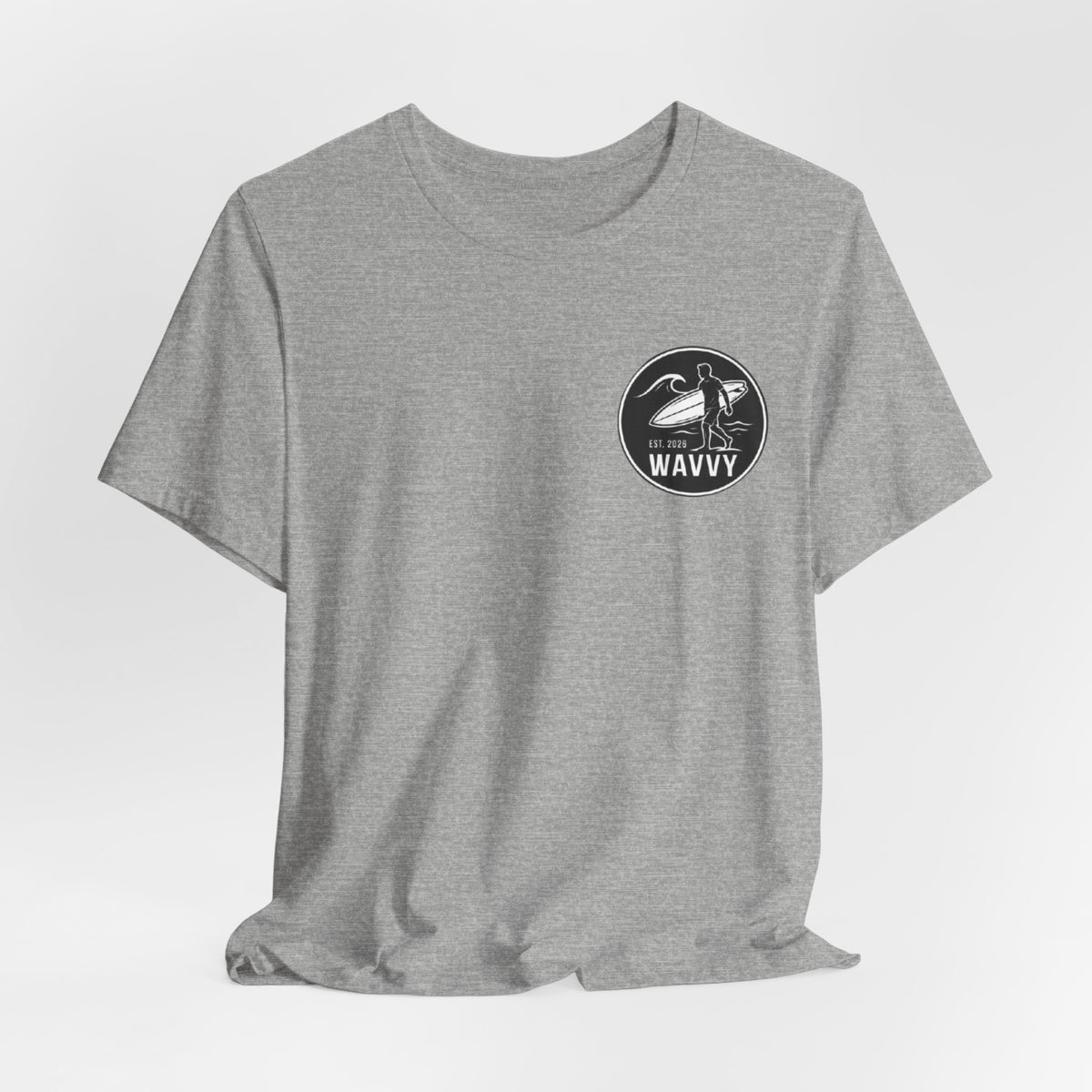 Wavvy Surf Logo Tee — Retro Surfing Graphic T-Shirt