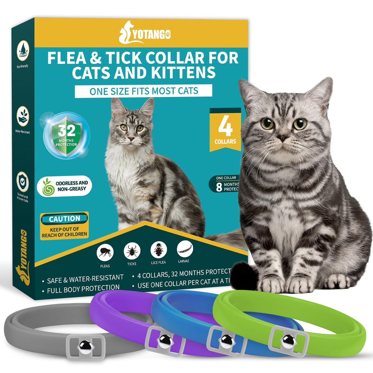 4-Pack Cat Flea Collar