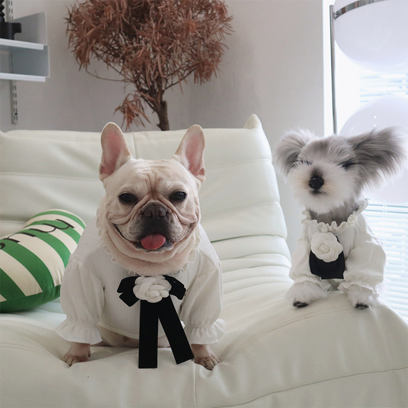 Warm Camellia Dog Clothing for Pets
