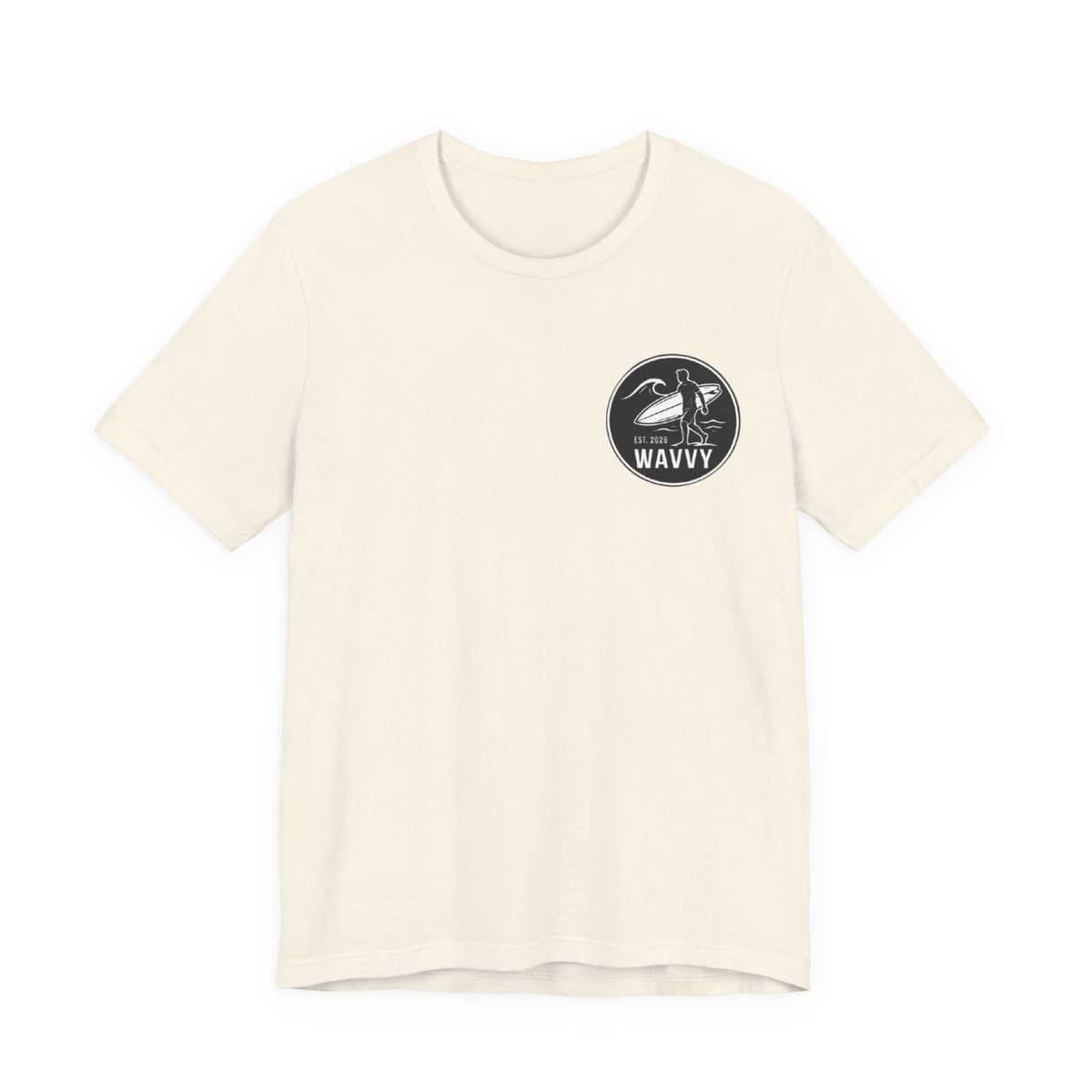 Wavvy Surf Logo Tee — Retro Surfing Graphic T-Shirt