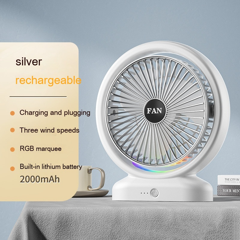 Custom Quiet USB Table Fan – Rechargeable or Wired