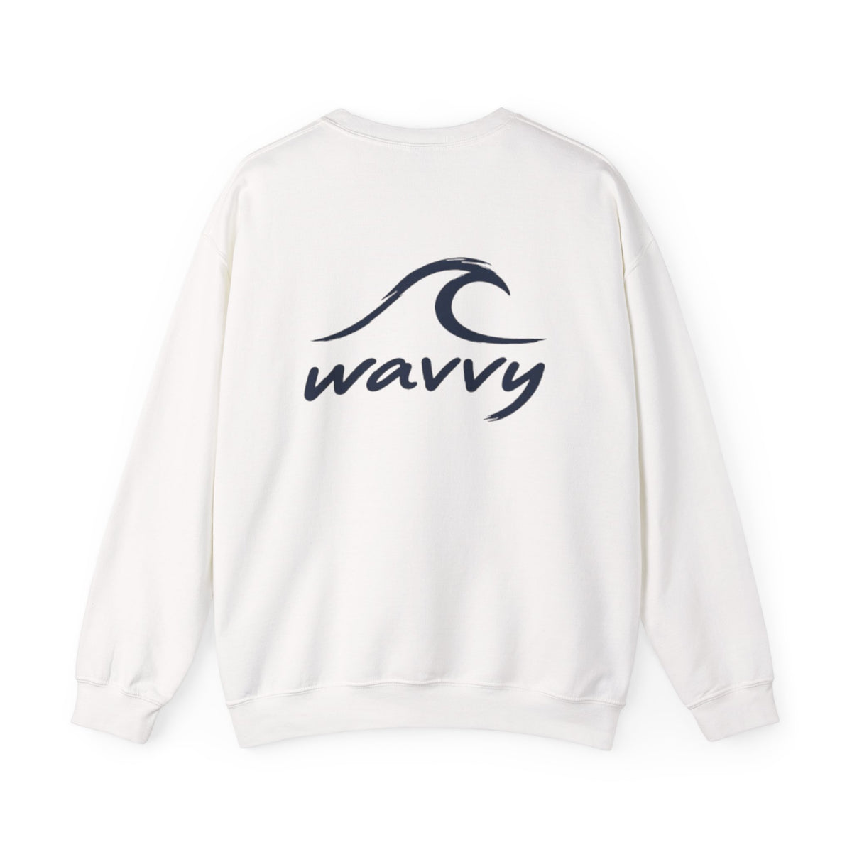 Wavvy Wave Crewneck Sweatshirt — Minimal Surf Logo Pullover