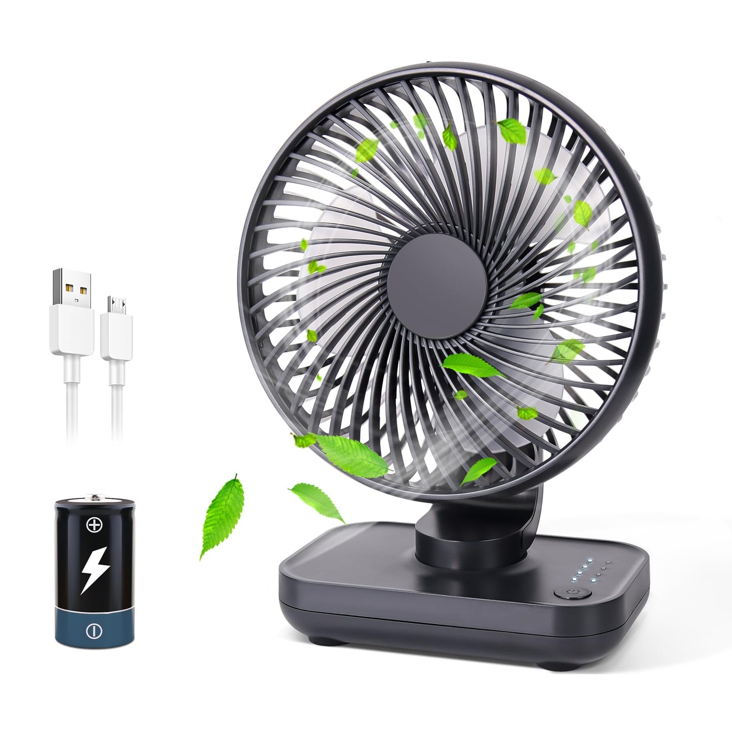 3600mAh Dual-Speed Desk Fan