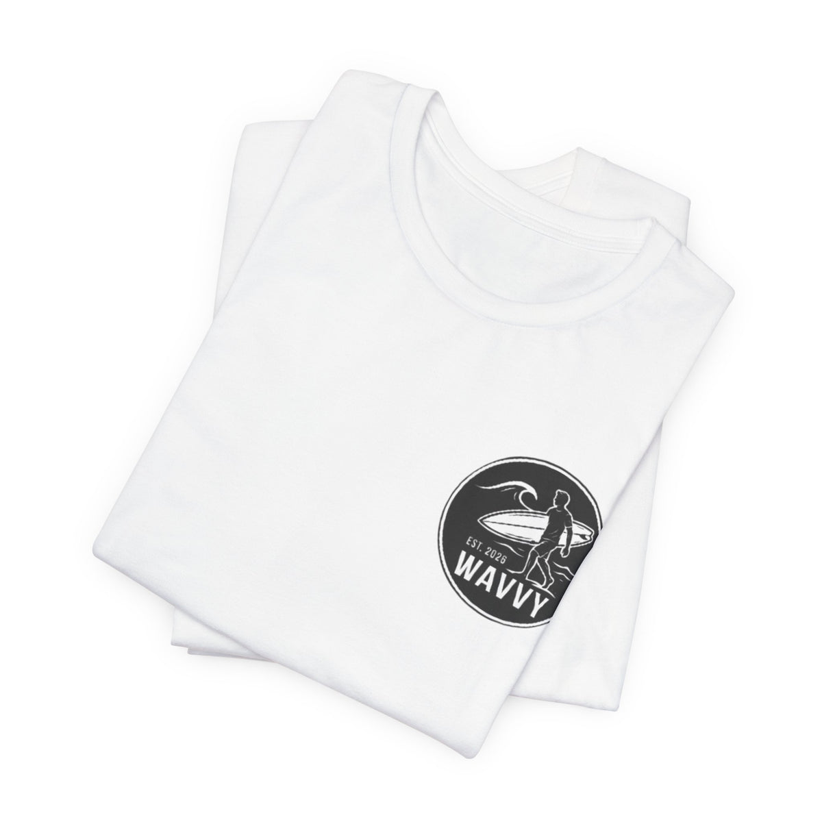 Wavvy Surf Logo Tee — Retro Surfing Graphic T-Shirt
