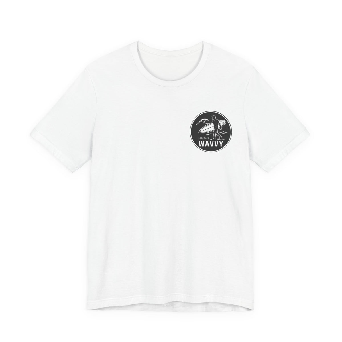Wavvy Surf Logo Tee — Retro Surfing Graphic T-Shirt