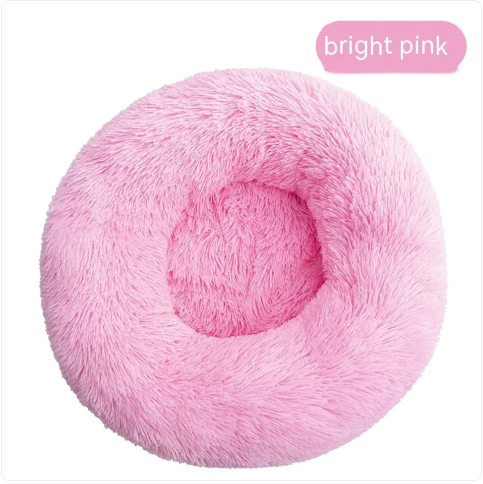 Plush Round Washable Pet Bed