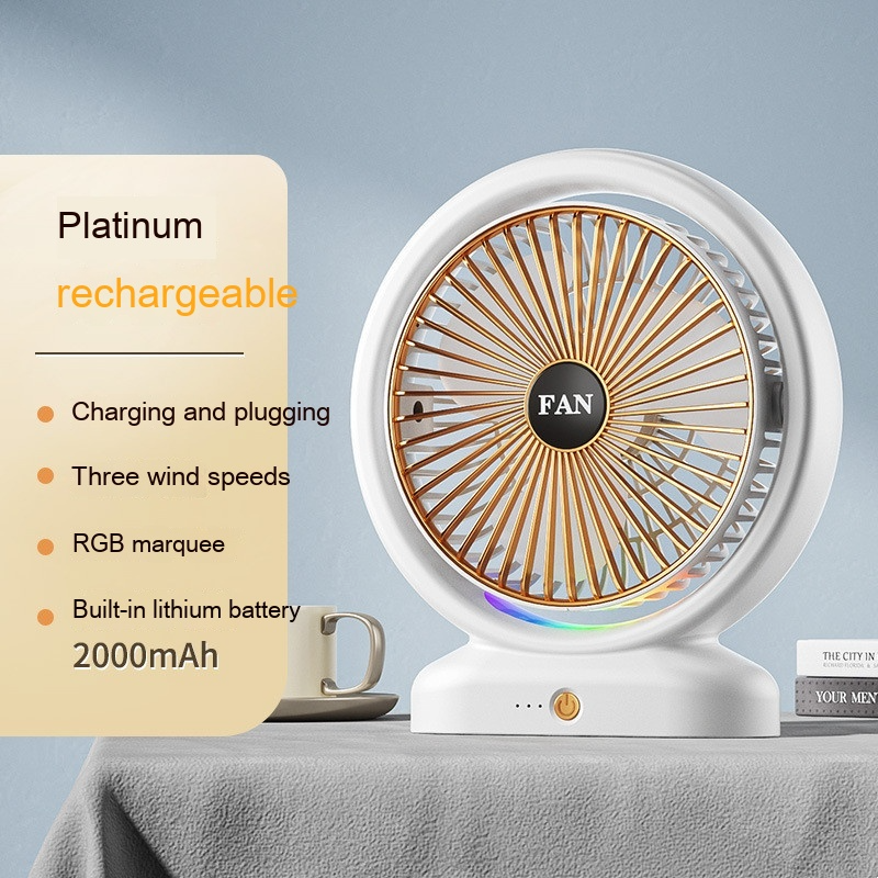Custom Quiet USB Table Fan – Rechargeable or Wired